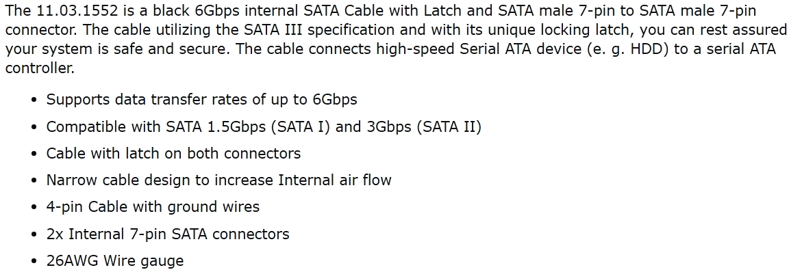 כבלים SATA ROLINE 11.03.1552 TEXT